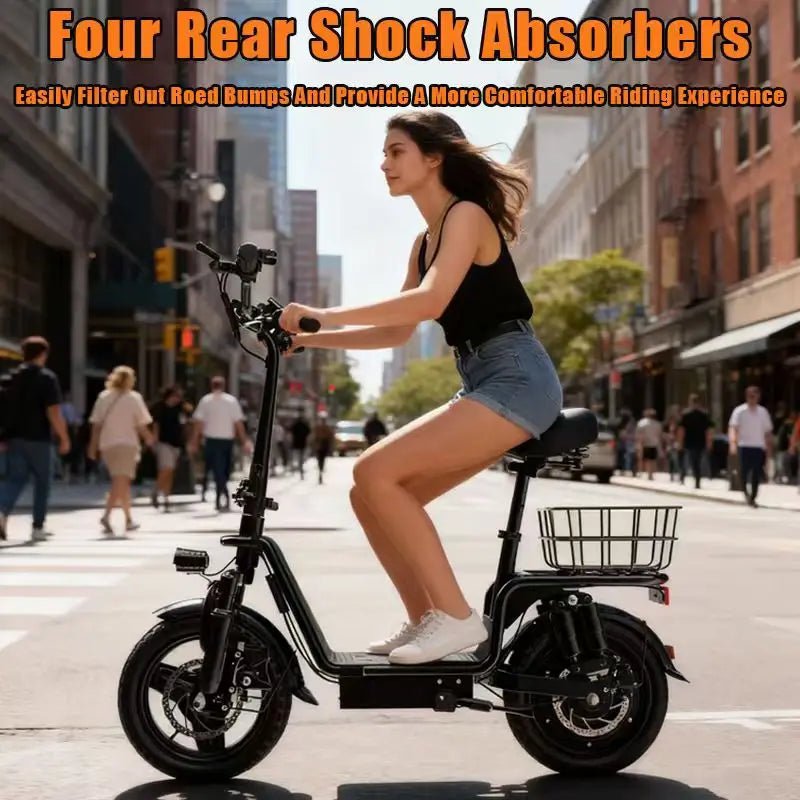 DEEPOWER C14 electric scooter can carry weight on the pedals and is equipped with a 500w motor and a waterproof lithium battery - Power Sports Electric Scooters