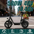 DEEPOWER C14 electric scooter can carry weight on the pedals and is equipped with a 500w motor and a waterproof lithium battery - Power Sports Electric Scooters