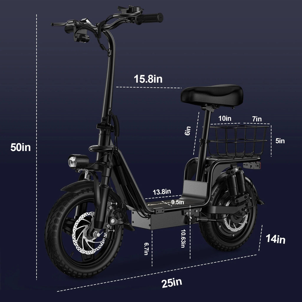 DEEPOWER C14 electric scooter can carry weight on the pedals and is equipped with a 500w motor and a waterproof lithium battery - Power Sports Electric Scooters