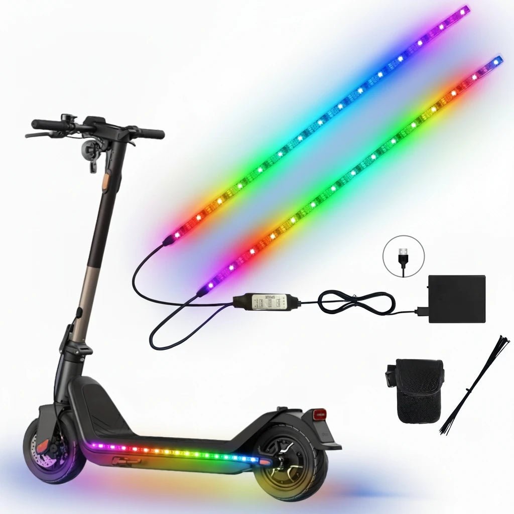 Electric Scooter LED Light Strip, USB/Battery Dual-Mode Power Supply, Universal Night Riding Warning Light, Safety Light Strip, - Power Sports Electric Scooters