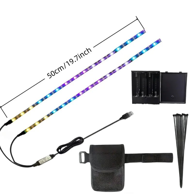 Electric Scooter LED Light Strip, USB/Battery Dual-Mode Power Supply, Universal Night Riding Warning Light, Safety Light Strip, - Power Sports Electric Scooters