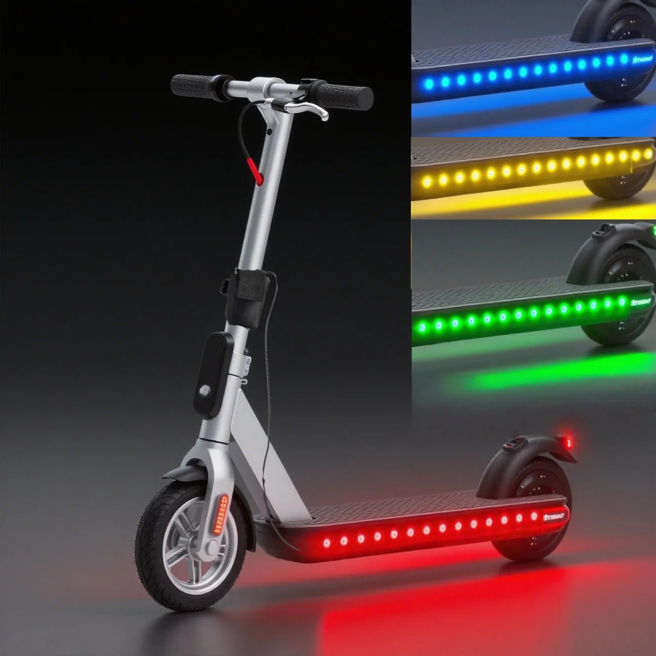 Electric Scooter LED Light Strip, USB/Battery Dual-Mode Power Supply, Universal Night Riding Warning Light, Safety Light Strip, - Power Sports Electric Scooters