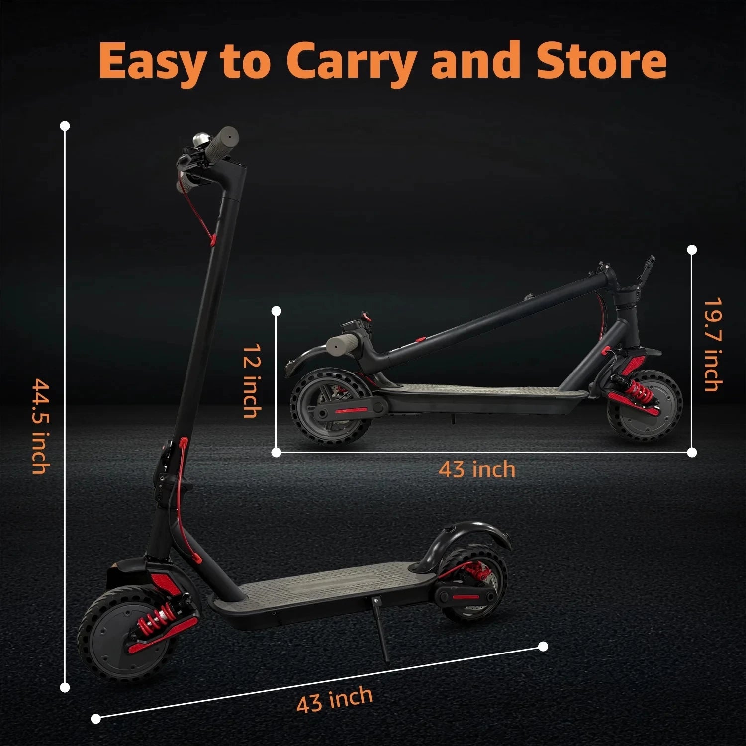 Foldable Smart Electric Scooter for Commuting 36V 500W Motor Escooter 25 Miles Long Range Smart Adult Electric Scooter for APP - Power Sports Electric Scooters