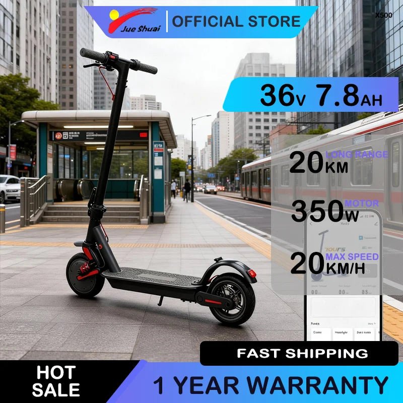 Foldable Smart Electric Scooter for Commuting 36V 500W Motor Escooter 25 Miles Long Range Smart Adult Electric Scooter for APP - Power Sports Electric Scooters