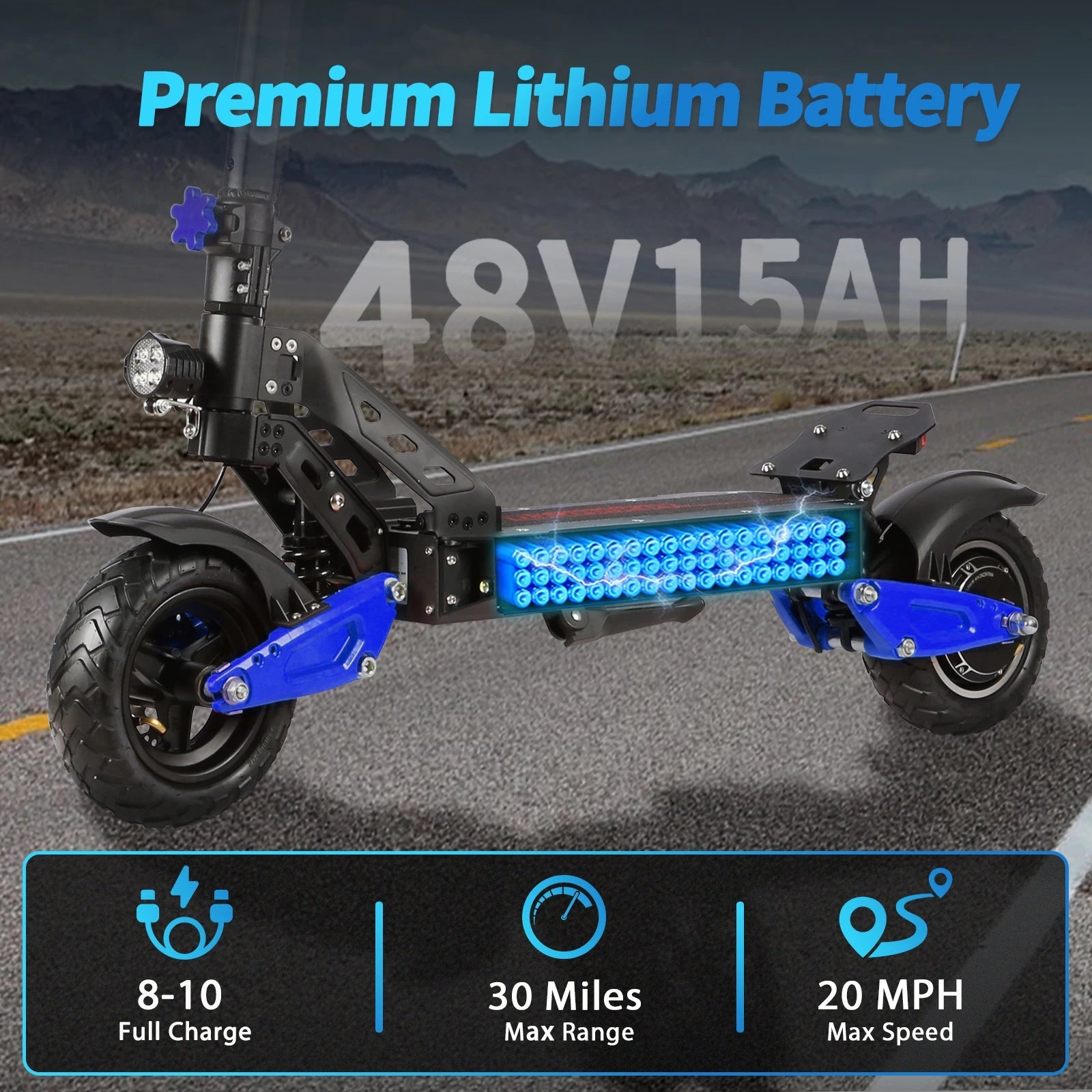 Heavy Duty X1 Electric Scooter 1000W Brushless Motor 100KG Max Load 35KM Range Dual Shock Absorption and Foldable Frame - Power Sports Electric Scooters