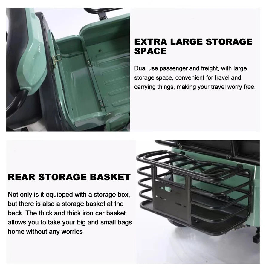 High Speed Electric Tricycle Motorized Cargo 3 Wheel Bicycle Three Wheel Electric Scooters Bike Electric Tricycle for Passager - Power Sports Electric Scooters