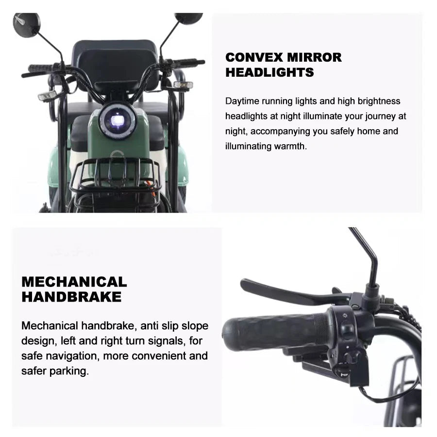 High Speed Electric Tricycle Motorized Cargo 3 Wheel Bicycle Three Wheel Electric Scooters Bike Electric Tricycle for Passager - Power Sports Electric Scooters