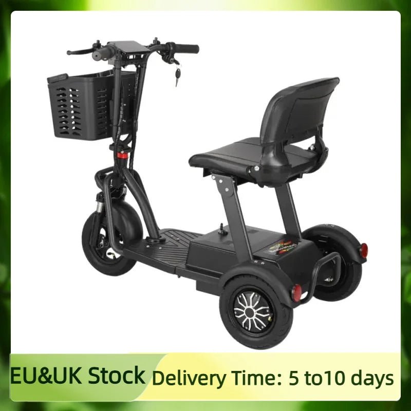 Lightweight Mobility Scooter Tricycle Foldable For Elders With Removable Battery/Anti Theft Family Electric Scooter For Seniors - Power Sports Electric Scooters