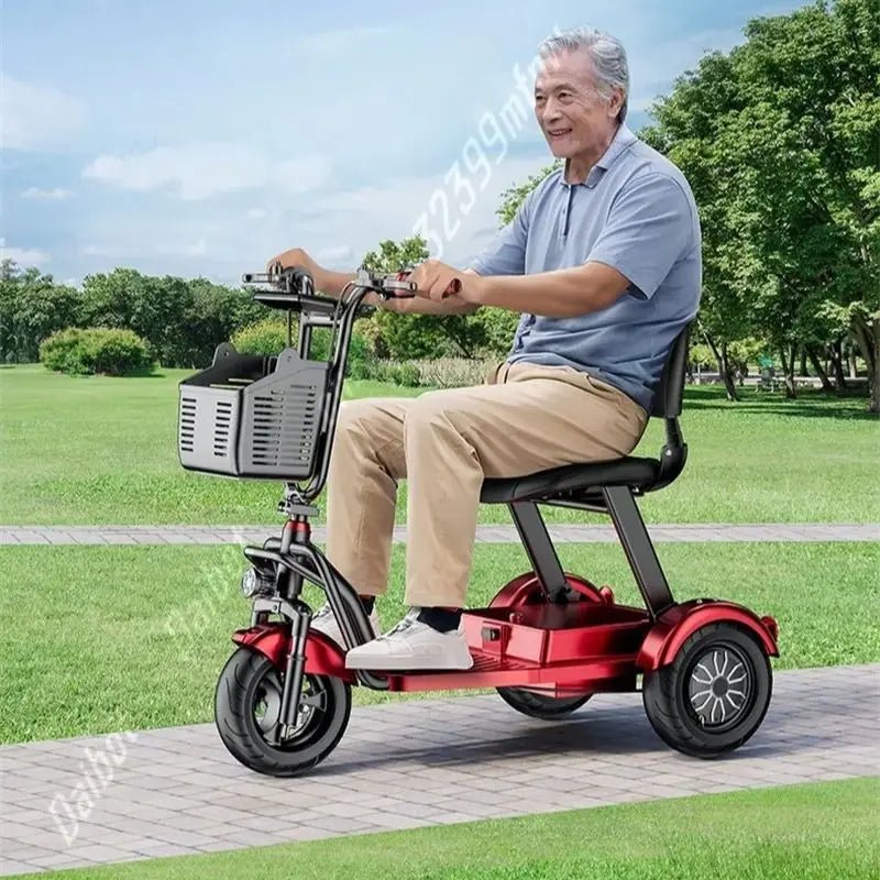 Lightweight Mobility Scooter Tricycle Foldable For Elders With Removable Battery/Anti Theft Family Electric Scooter For Seniors - Power Sports Electric Scooters